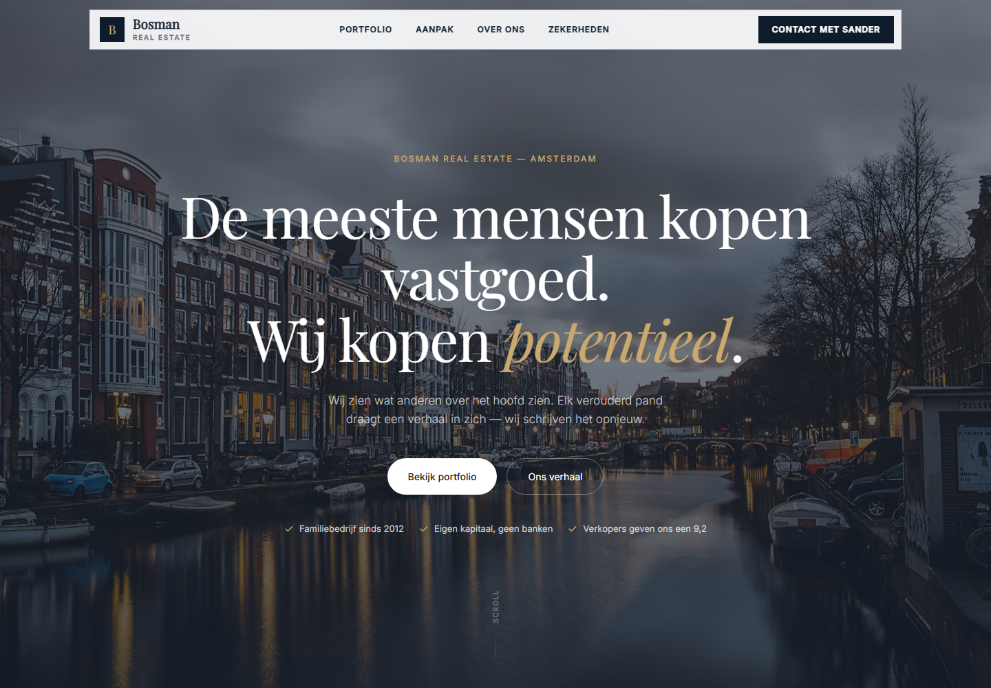 Screenshot van Bosman Real Estate — Amsterdam